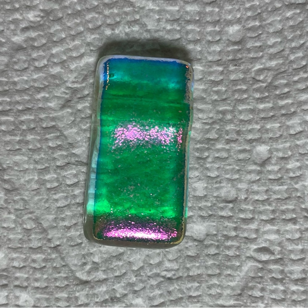 Paula Radke pendant. Great colors. Iridescent pink, green. With SS Chain - Picture 5 of 6